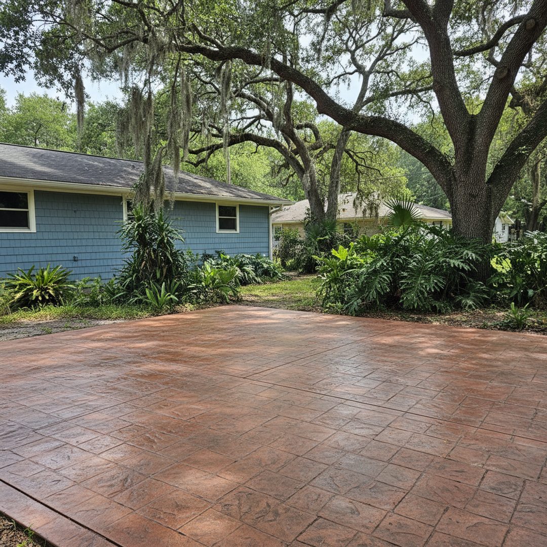 Decorative Concrete Overlays completed by BCL Concrete Constructions in Vivian, LA